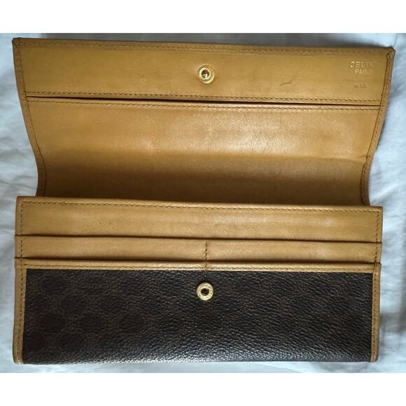 Celine Bifold Long Wallet Brown Macadam EC-20087 Wallet Good Condition PVC - Picture 2 of 10